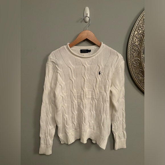 Polo by Ralph Lauren White Cable Knit Sweater - Picture 3 of 8